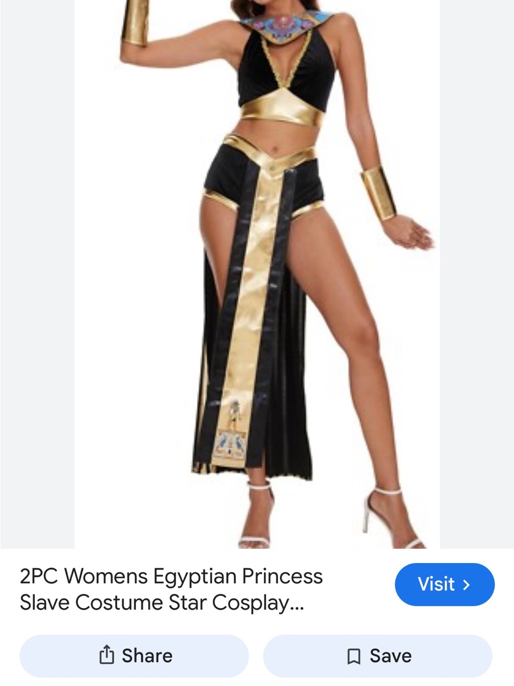 Egyptian-Inspired Black and Gold Split Maxi Skirt XL Halloween costume